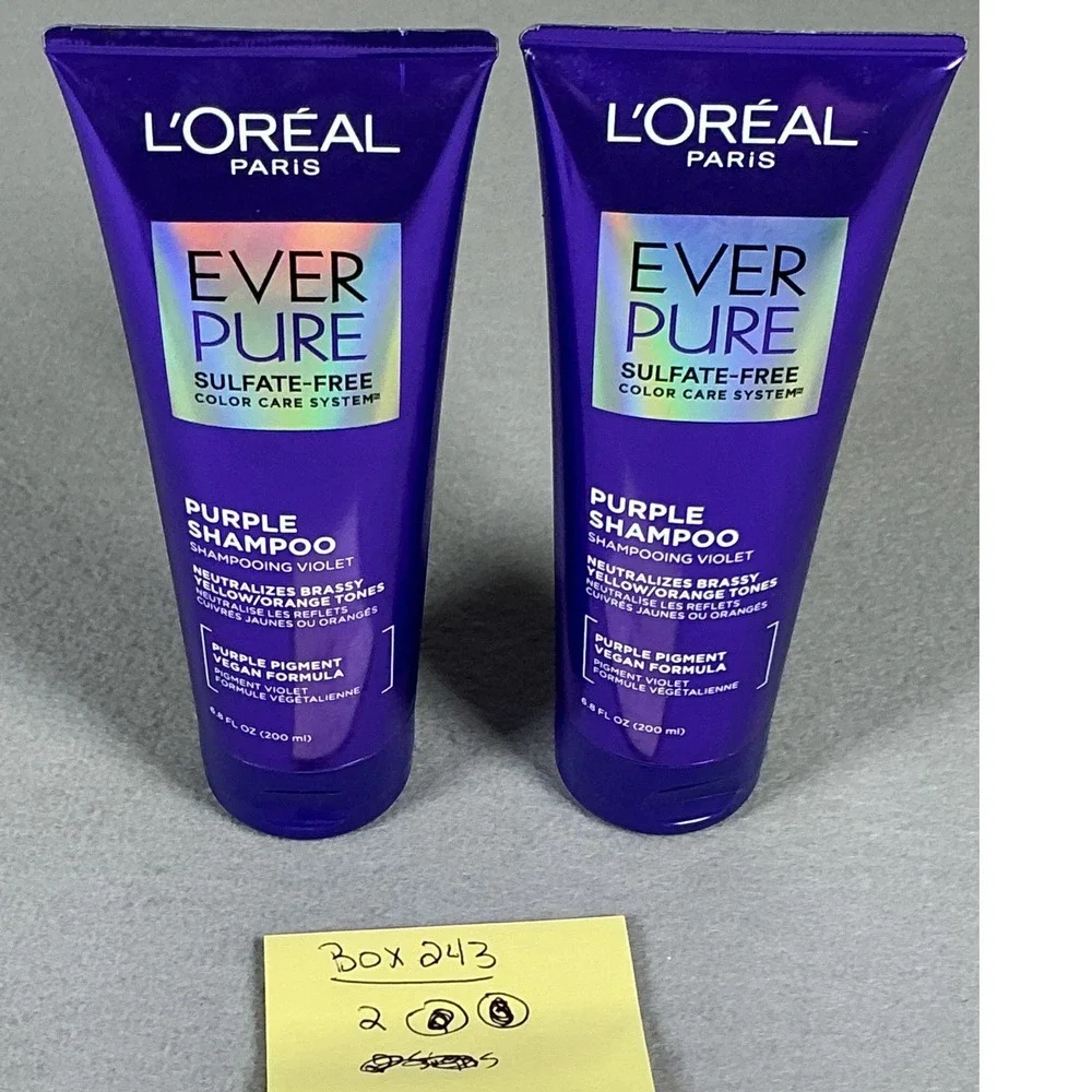 L'Oréal Paris EverPure Purple Shampoo 6.8 Oz Sulfate Free Color Care‎ Vegan